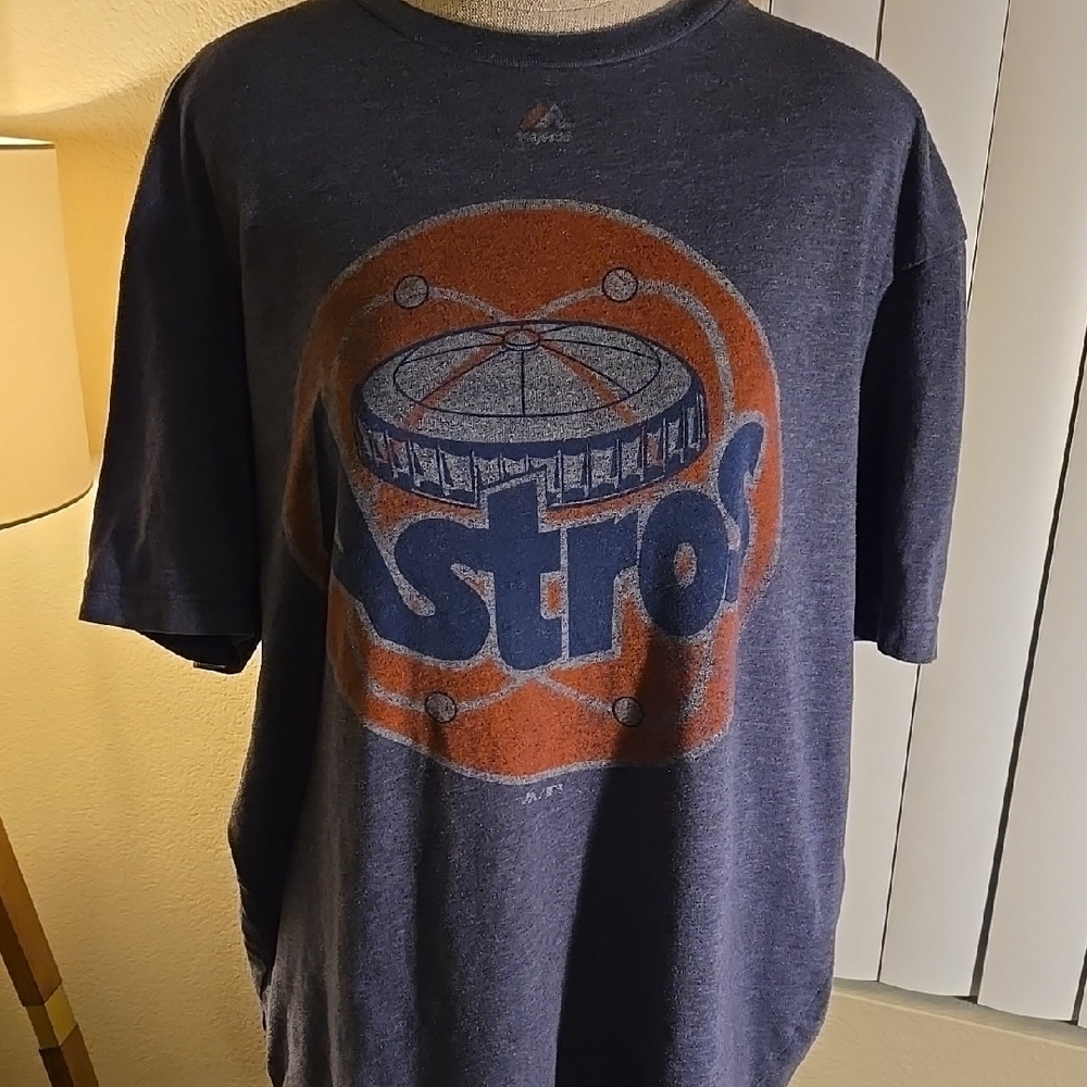 Astros Large Majestic Blue Grey‎ T-Shirt